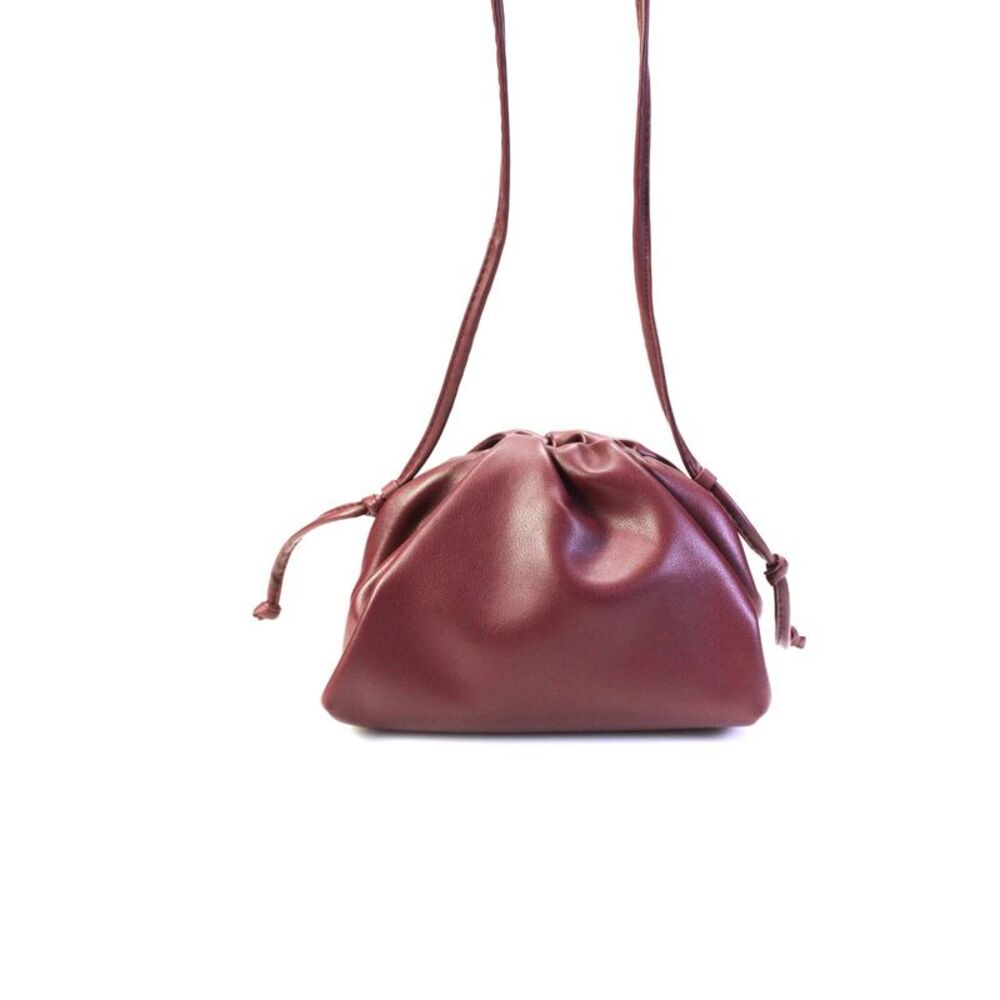Designer Womens Single Strap Framed Mini Pouch Crossbody Handbag Wine Red - Picture 4 of 6